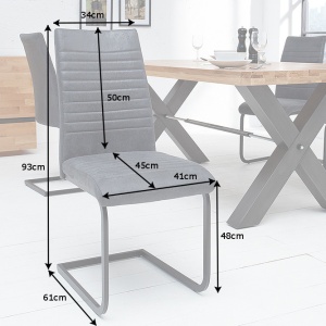 Set de 2 scaune Appartment, microfibra gri antic A-39378 VC - Img 8