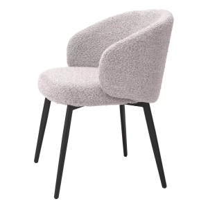Set de 2 scaune cu brate design LUX Lloyd, boucle gri 115990 HZ - Img 4