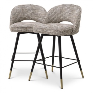 Set de 2 scaune de bar design modern LUX Cliff, H-92,5cm bej mademoiselle 115284 HZ