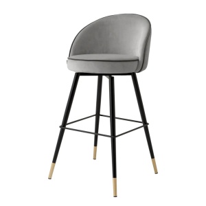Set de 2 scaune de bar pivotante, design LUX, Bar Stool Cooper gri deschis - Img 2
