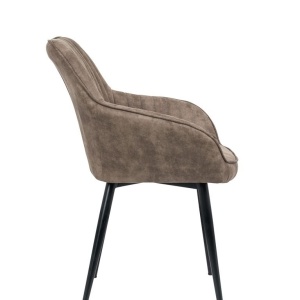 Set de 2 scaune elegante, cu brate si tapiterie din microfibra, Turin taupe A-38790 VC - Img 2