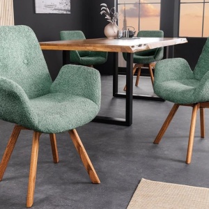 Set de 2 scaune pivotante Baltic stejar/ verde menta - Img 8