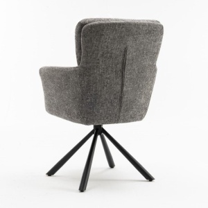 Set de 2 scaune pivotante Big George, tesatura structurata gri - Img 3