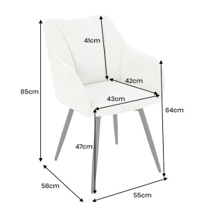 Set de 2 scaune pivotante, Metal Negru, Chenille Sampanie, AVIGNON A-46470 VC - Img 9