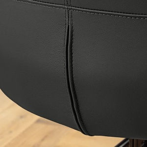 Set de 2 scaune pivotante SIGNATURE piele naturala neagra - Img 8