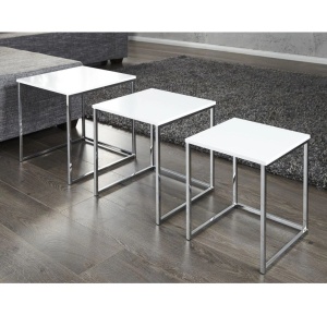 Set de 3 masute albe design modern-lucios, Fusion A-11839 VC