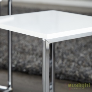 Set de 3 masute albe design modern-lucios, Fusion A-11839 VC - Img 5
