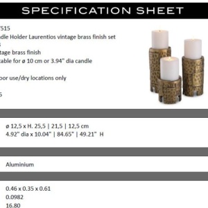 Set de 3 suporturi pentru lumanare design LUX Laurentios - Img 7