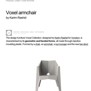 Set de 4 Scaune cu brate ultra-moderne de exterior / interior design premium VOXEL ARMCHAIR 51031 Vondom - Img 7