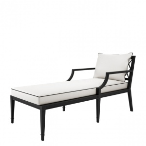 Sezlong pentru interior si exterior Bella Vista, negru 113642 HZ