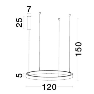 Sistem circular sina magnetica cu iluminat in partea superioara Halo 120cm 162053 universul-luminii.ro