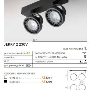 Spot aplicat directionabil JERRY 2 alb ZZ AZ1371 - Img 3