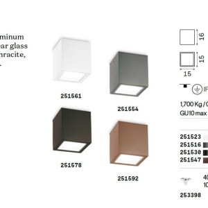 Spot aplicat modern TECHO PL1 SMALL NERO 93363 universul-luminii.ro