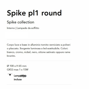 Spot aplicat Spike pl1 round cupru 142863 universul-luminii.ro