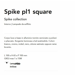 Spot aplicat Spike pl1 square cupru 128453 universul-luminii.ro