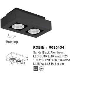 Spot aplicat tavan ajustabil ROBIN 2L negru - Img 4