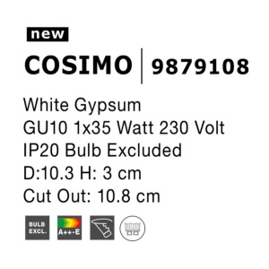 Spot din ghips incastrabil tavan fals Cosimo NVL-9879108 81053 universul-luminii.ro