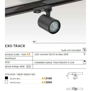 Spot directionabil pe sina EXO negru ZZ AZ3199 81203 universul-luminii.ro