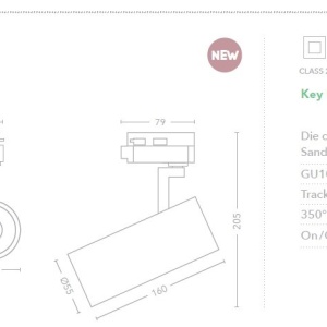 Spot directionabil pentru sina Track Project Collection, Andromeda alb 116423 universul-luminii.ro