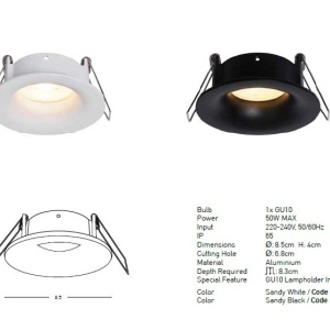 Spot incastrabil pentru baie IP65 Astrid GU10 negru 155123 universul-luminii.ro
