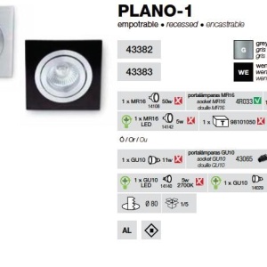 Spot incastrabil Plano-1 43383 71513 universul-luminii.ro