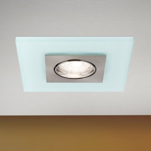 Spot incastrabil tavan directionabil cu sticla decorativa CLASA crom satin/alb 157353 universul-luminii.ro