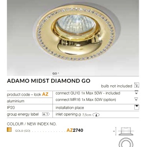 Spot incastrat tavan/plafon ADAMO MIDST DIAMOND GO 62643 universul-luminii.ro