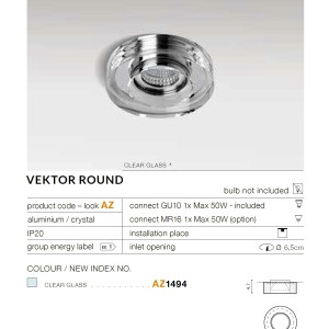Spot incastrat tavan/plafon VEKTOR ROUND 70433 universul-luminii.ro