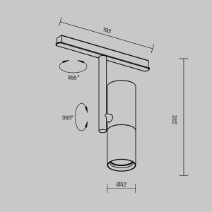Spot LED, accesoriu pentru sina magnetica Exility, Elti smart negru 159543 universul-luminii.ro