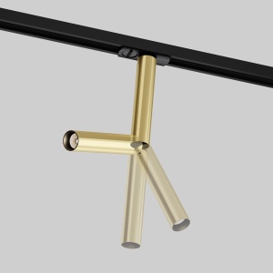 Spot LED, accesoriu pentru sinele monofazate Unity, Dual negru/alama 164213 universul-luminii.ro