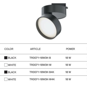 Spot LED, accesoriu pentru sinele monofazate Unity, Onda alb 18W 3000K - Img 6