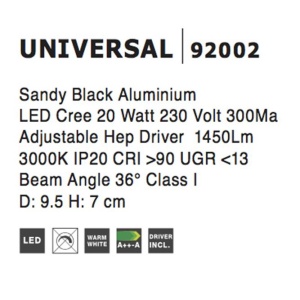 Spot LED aplicat ajustabil perete/tavan UNIVERSAL negru - Img 7