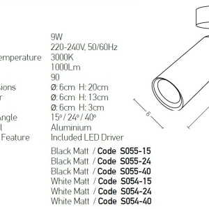 Spot LED aplicat directionabil design modern Likos 24 negru 118303 universul-luminii.ro
