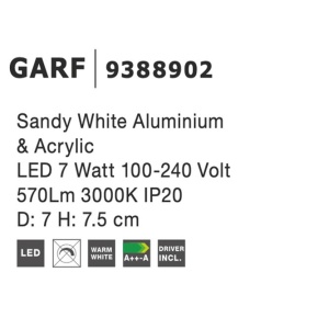 Spot LED aplicat tavan / plafon design modern minimalist GARF alb - Img 5