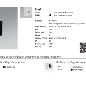 Spot LED de exterior IP65 iluminat ambiental DART-1 Black 180733 universul-luminii.ro