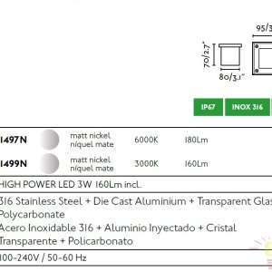 SPOT LED INCASTRABIL DE EXTERIOR Inox PATRAT 71499N 56363 universul-luminii.ro