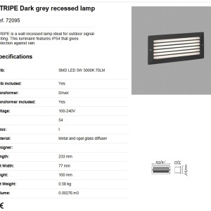 Spot LED incastrabil de exterior IP54 iluminat ambiental STRIPE gri 82093 universul-luminii.ro