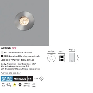 Spot LED incastrabil de exterior pavaj GRUND 7W inox 92293 universul-luminii.ro