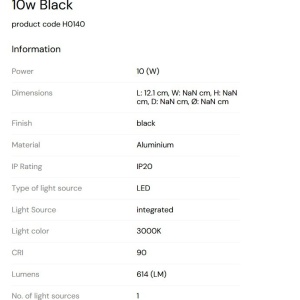 Spot LED Incastrabil Directionabil Design Modern, Vector 10w negru 168973 universul-luminii.ro