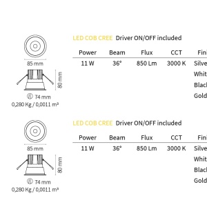Spot LED incastrabil GAME FI1 ROUND alb / auriu 192307 IDL 83933 universul-luminii.ro
