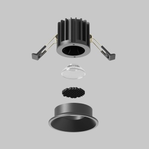 Spot LED incastrabil iluminat tehnic Round D-6cm negru 227853 universul-luminii.ro