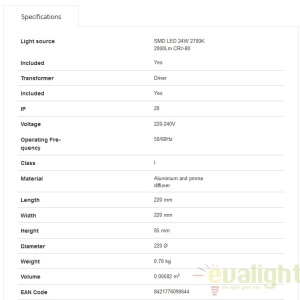 SPOT LED INCASTRABIL MODERN SON-2 24W 42929 181093 universul-luminii.ro