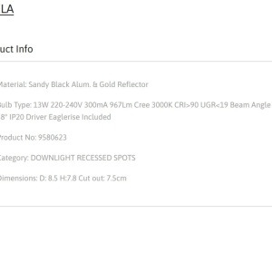 Spot LED incastrabil tavan fals / plafon LUELA 3000K negru/auriu 223653 universul-luminii.ro
