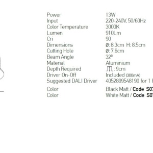 Spot LED incastrabil Trimless alb 13W D-8,3cm - Img 3