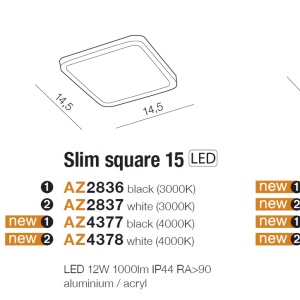 Spot LED pentru baie incastrat IP44 Slim 22 square 4000K alb 96933 universul-luminii.ro