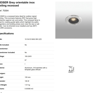 Spot orientabil incastrabil de exterior 13cm GEISER 84833 universul-luminii.ro