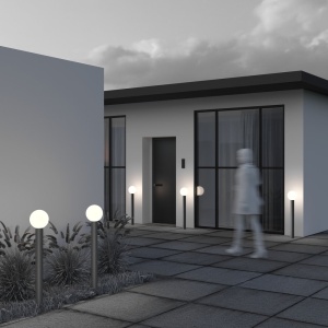 Stalp de exterior cu protectie IP54, Bold gri H-80cm 180073 universul-luminii.ro