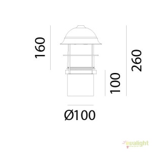 Stalp de exterior, inaltime 26cm cu protectie IP44, Garden 245.41.OR 47483 universul-luminii.ro