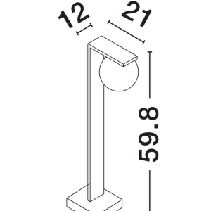 Stalp de exterior pentru terasa sau gradina, ORACLE H-60cm 152933 universul-luminii.ro