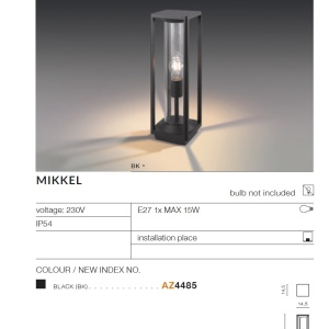 Stalp de iluminat exterior IP54 MIKKEL H-50cm 97233 universul-luminii.ro